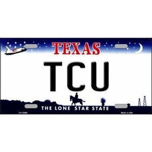 NCAA TCU License Plate College Background Metal Texas Tag Horned Frogs New